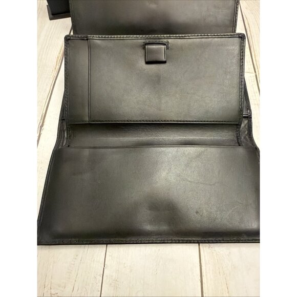 Vintage Y2K Coach Black Leather Large Silver Buckle Bifold Wallet 8x4” VGUC* - Picture 5 of 8